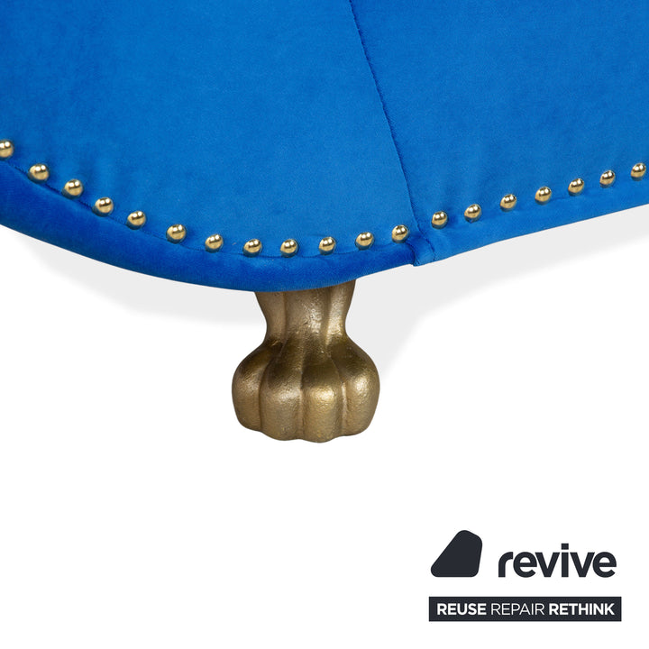 Bretz Gaudi Stoff Dreisitzer Blau Sofa Couch Neubezug