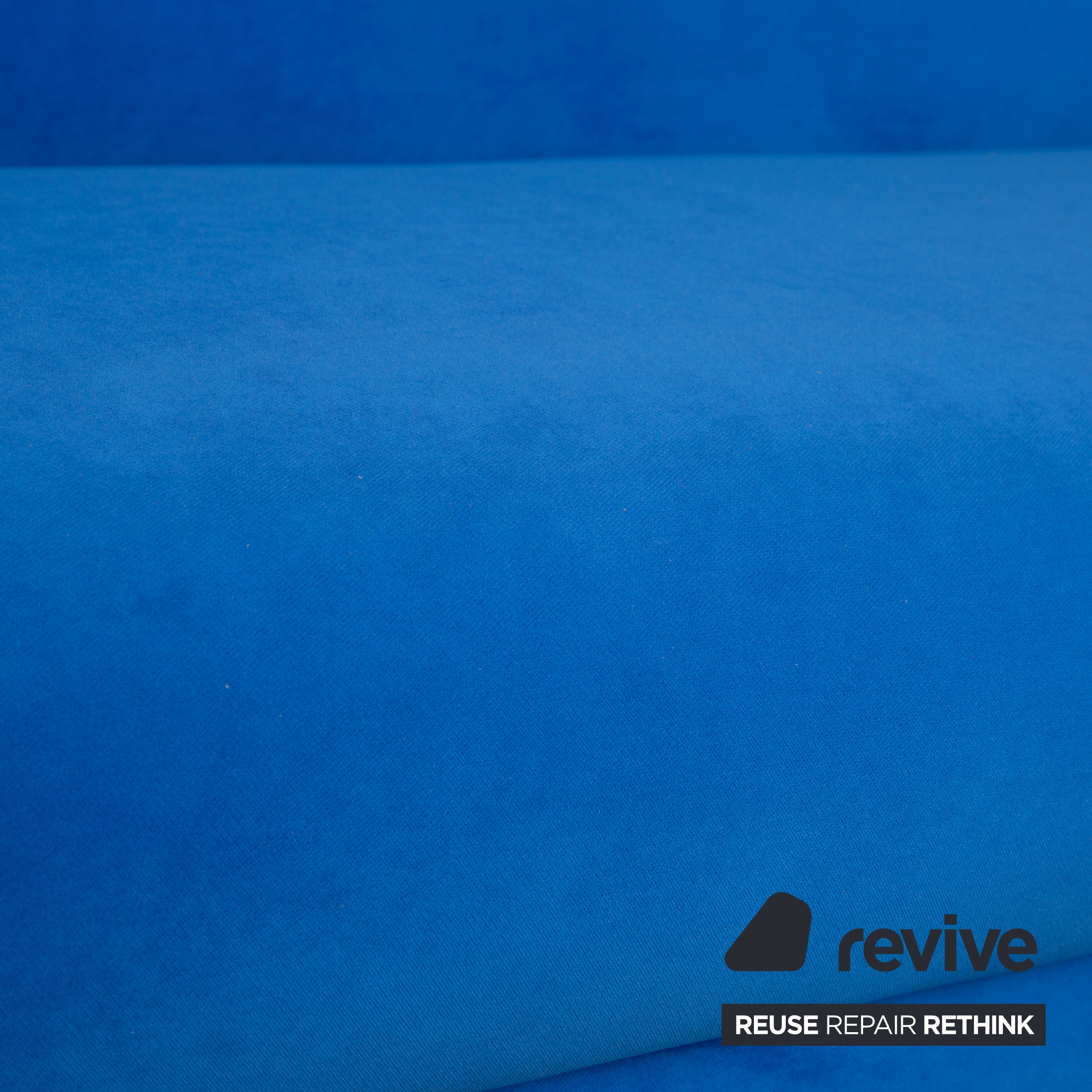 Bretz Gaudi Stoff Dreisitzer Blau Sofa Couch Neubezug