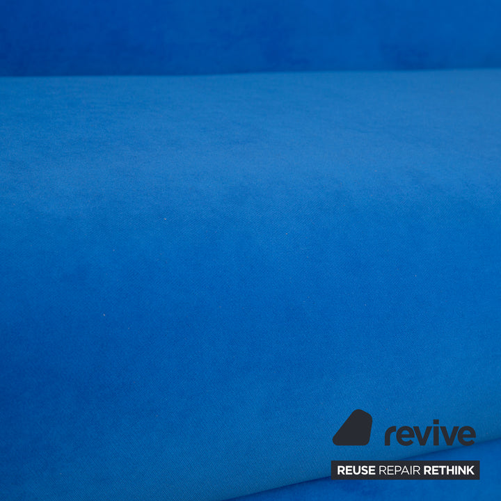 Bretz Gaudi Stoff Dreisitzer Blau Sofa Couch Neubezug