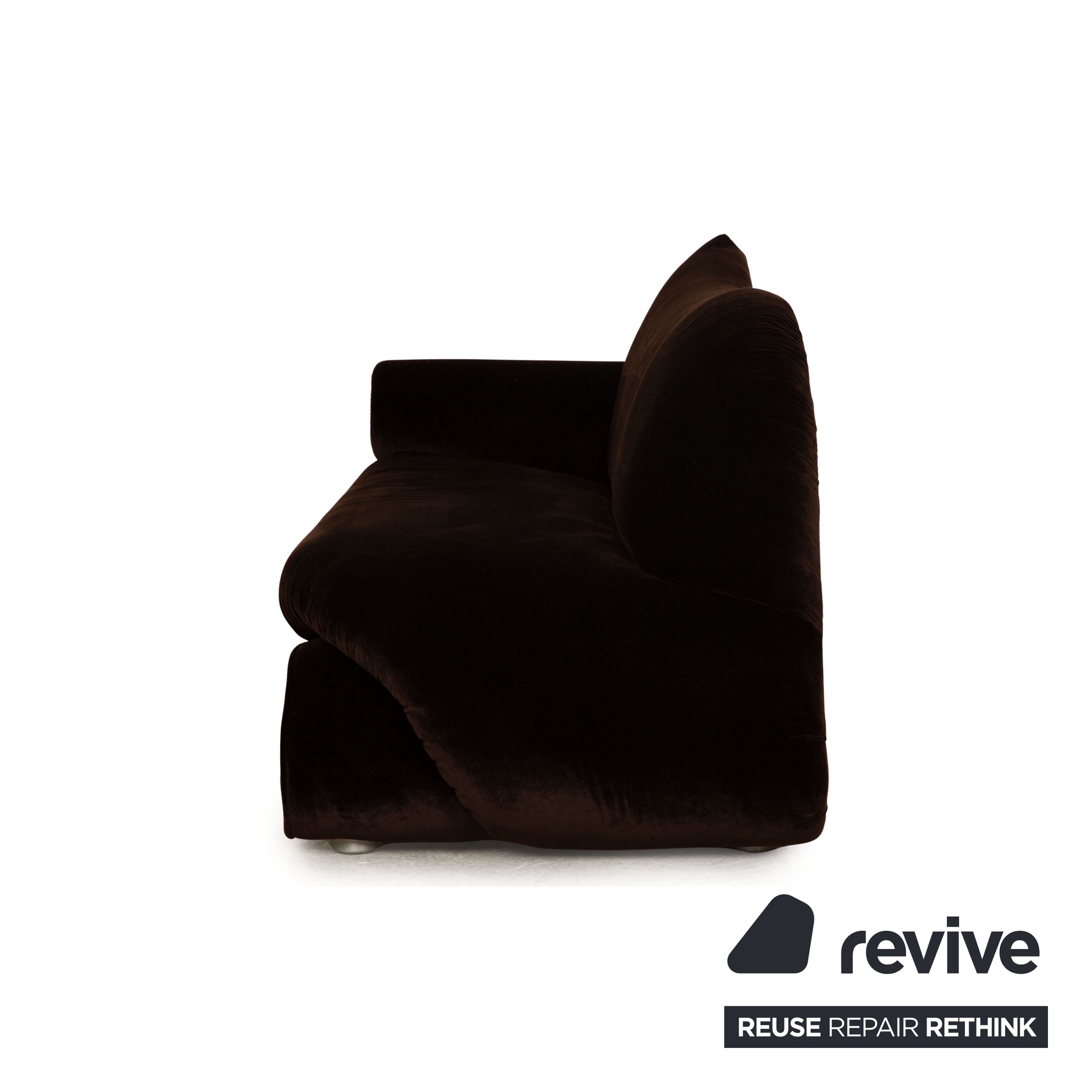 Bretz Gaudi Fabric Three Seater Brown Sofa Couch