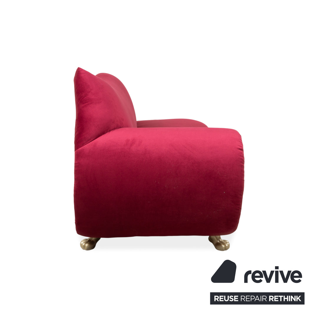 Bretz Gaudi Fabric Three-Seater Red Reupholstered in MELIA FR 851