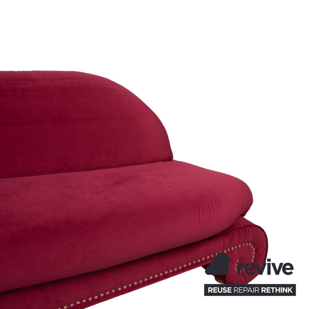 Bretz Gaudi Fabric Three-Seater Red Reupholstered in MELIA FR 851