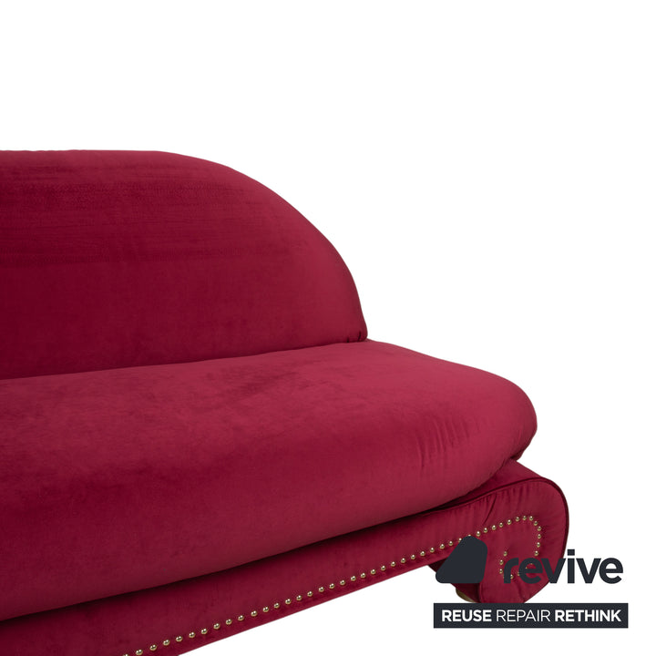 Bretz Gaudi Fabric Three-Seater Red Reupholstered in MELIA FR 851