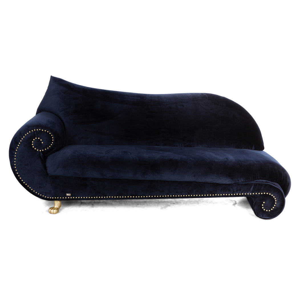 Bretz Gaudi Stoff Dreisitzer Recamiere Blau Sofa Couch Neubezug
