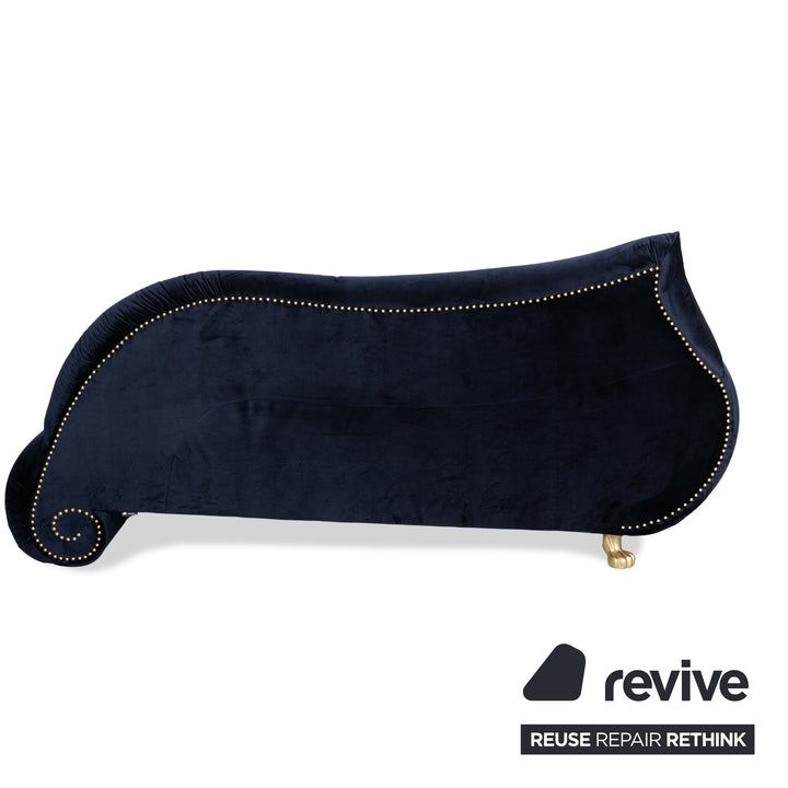 Bretz Gaudi Stoff Dreisitzer Recamiere Blau Sofa Couch Neubezug
