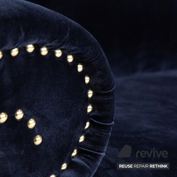 Bretz Gaudi Stoff Dreisitzer Recamiere Blau Sofa Couch Neubezug