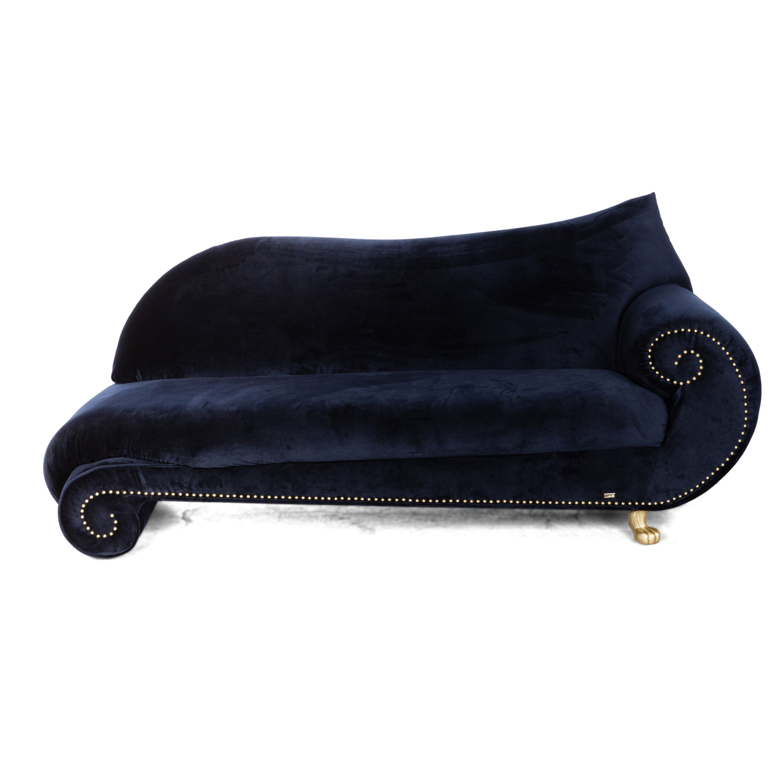 Bretz Gaudi Fabric Three-Seater Recamiere Blue Sofa Couch New Cover