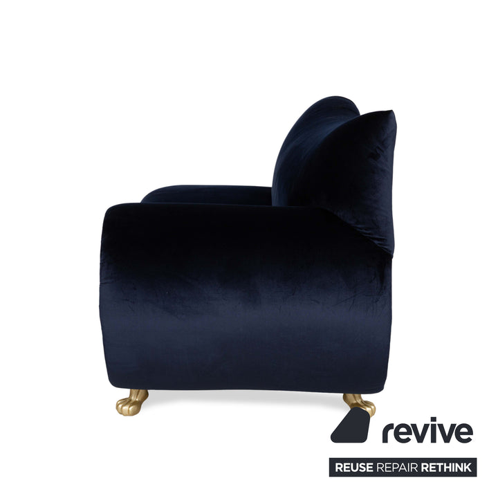 Bretz Gaudi Stoff Dreisitzer Recamiere Blau Sofa Couch Neubezug