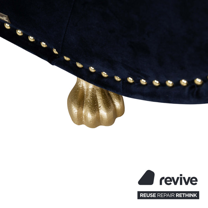 Bretz Gaudi Stoff Dreisitzer Recamiere Blau Sofa Couch Neubezug