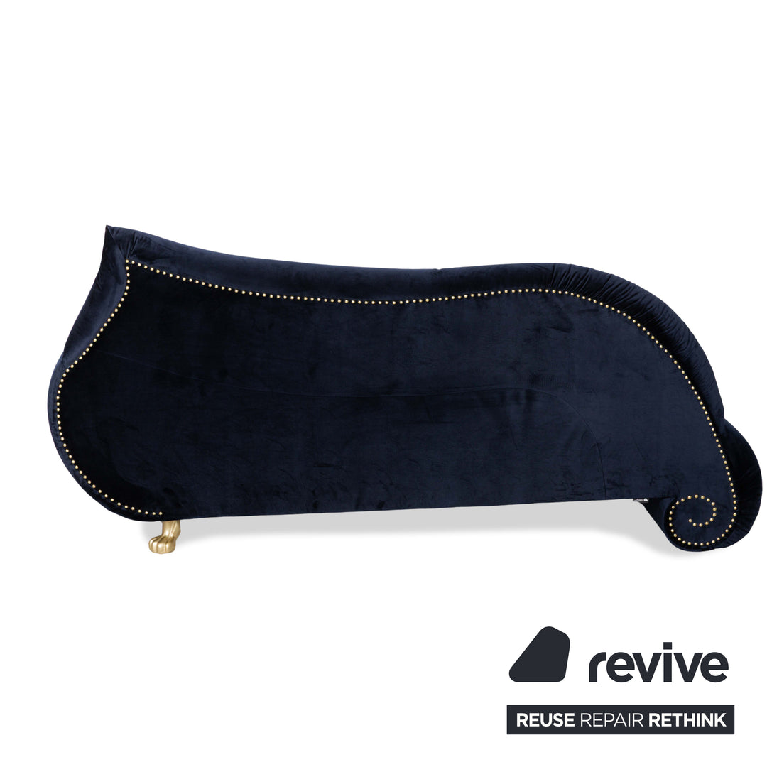 Sofá Bretz Gaudí de tela, tres plazas con chaiselongue azul, tapizado nuevo