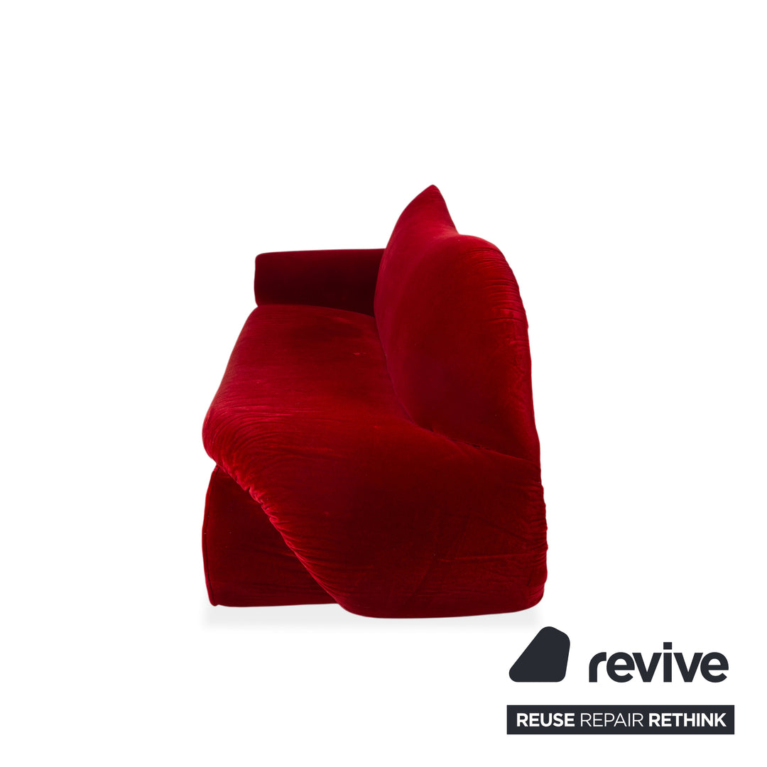 Bretz Gaudi Stoff Samt Dreisitzer Rot Gold Sofa Couch