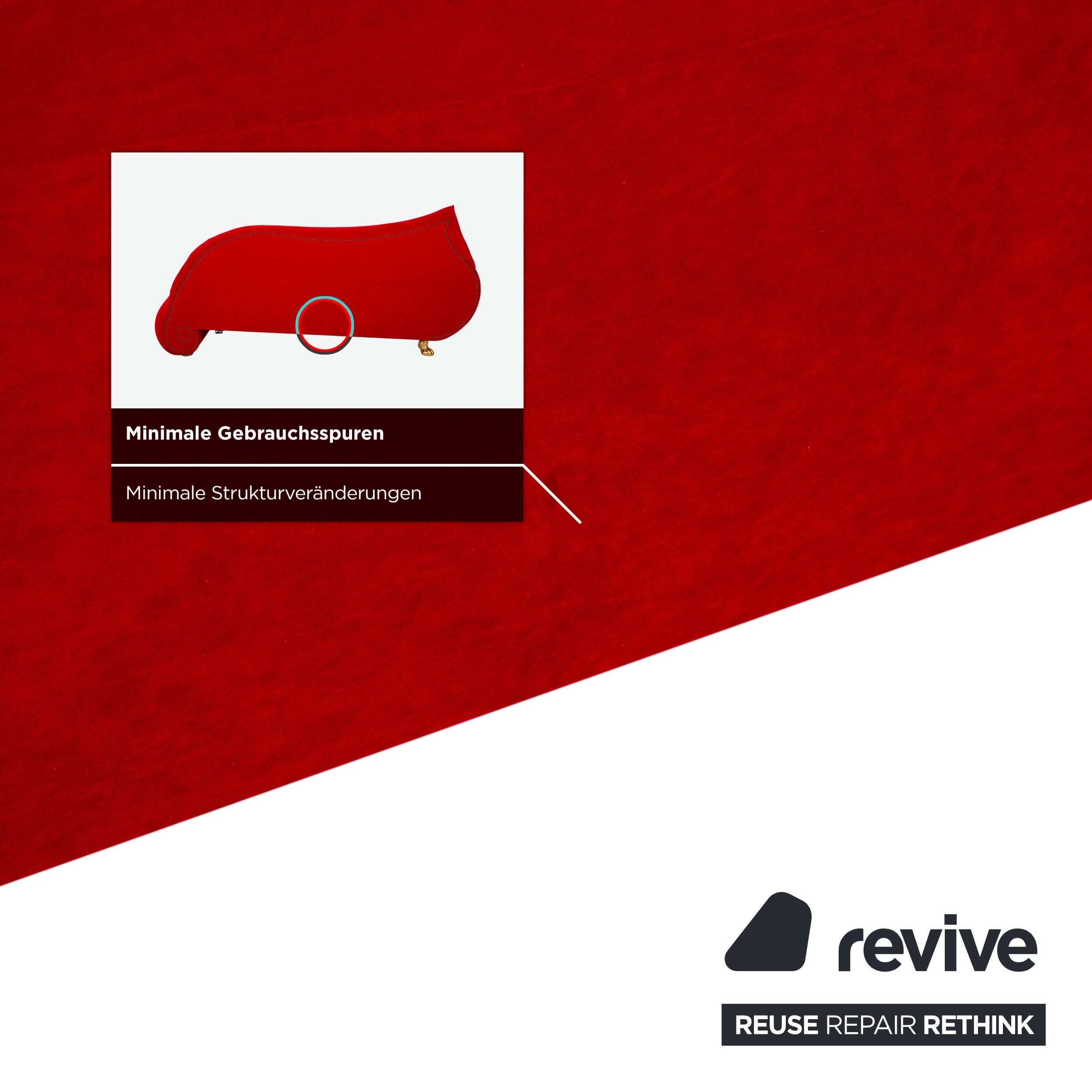 Bretz Gaudi Stoff Dreisitzer Recamiere Rot Sofa Couch