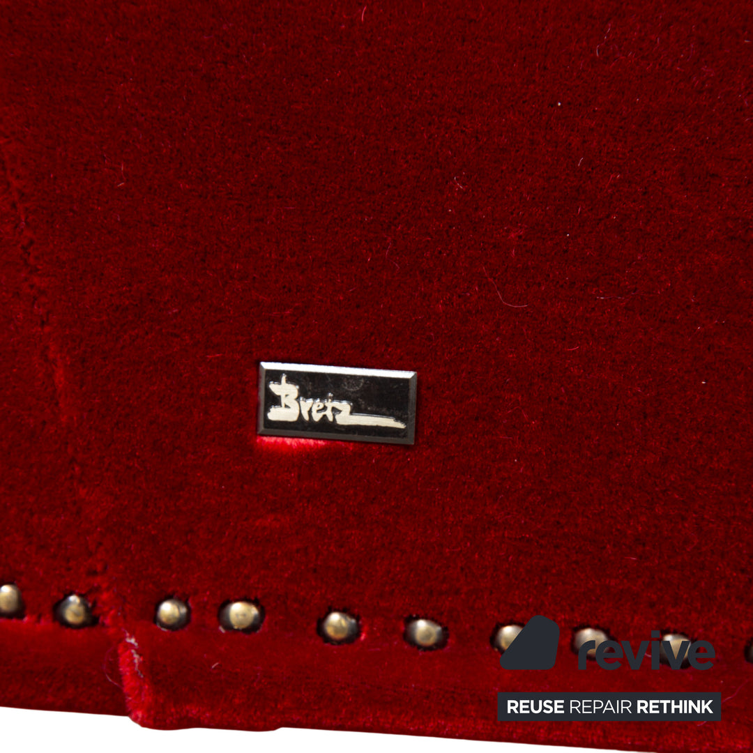 Bretz Gaudi Stoff Samt Dreisitzer Rot Gold Sofa Couch