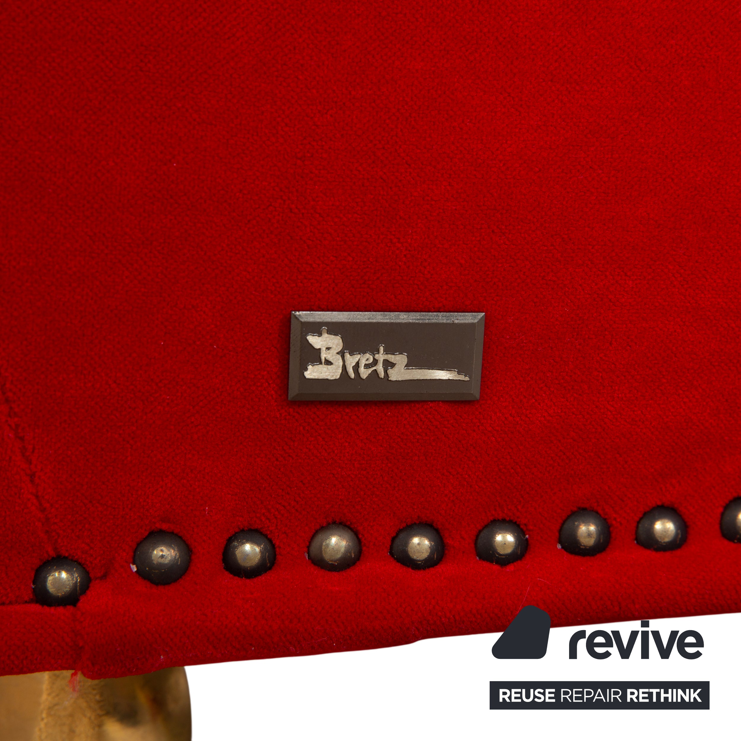 Bretz Gaudi Stoff Dreisitzer Recamiere Rot Sofa Couch