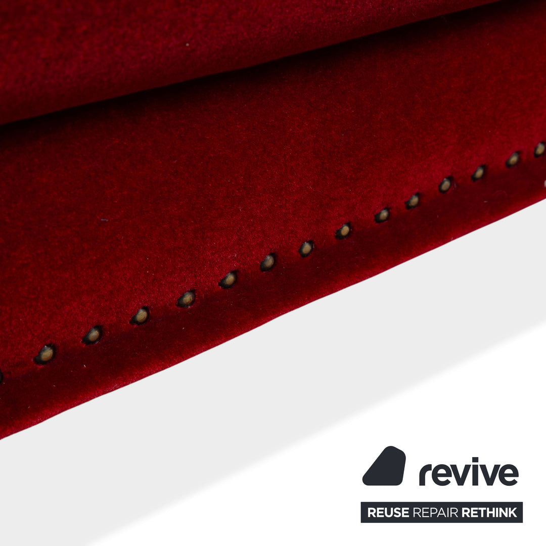Bretz Gaudi Stoff Samt Dreisitzer Rot Gold Sofa Couch