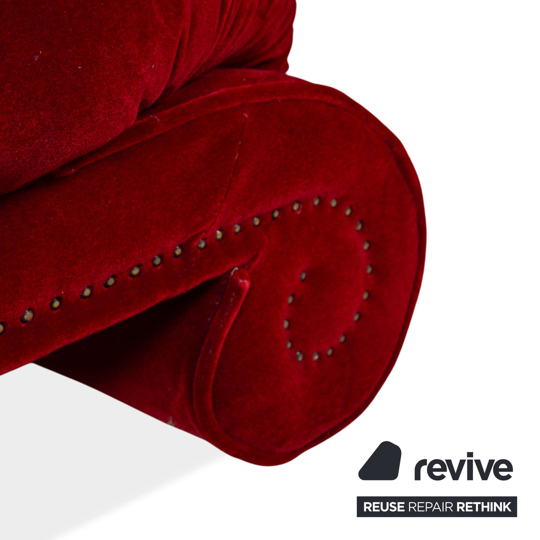 Bretz Gaudi Stoff Samt Dreisitzer Rot Gold Sofa Couch