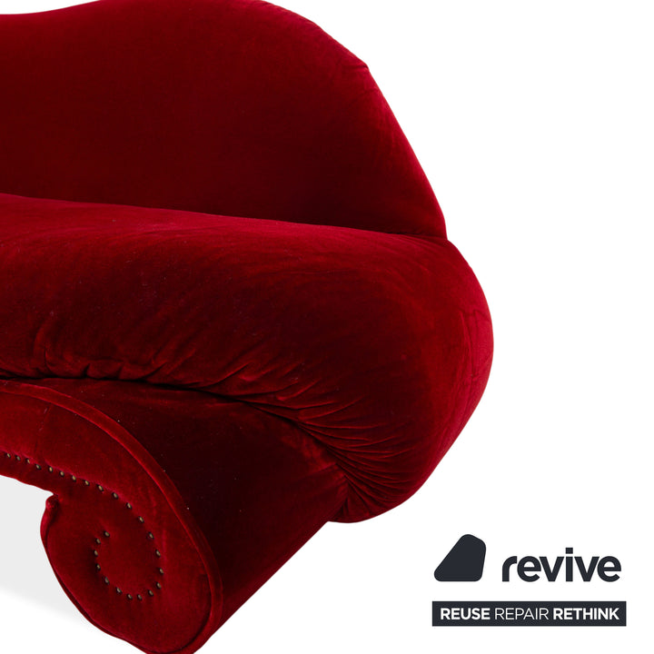 Bretz Gaudi Stoff Samt Dreisitzer Rot Gold Sofa Couch