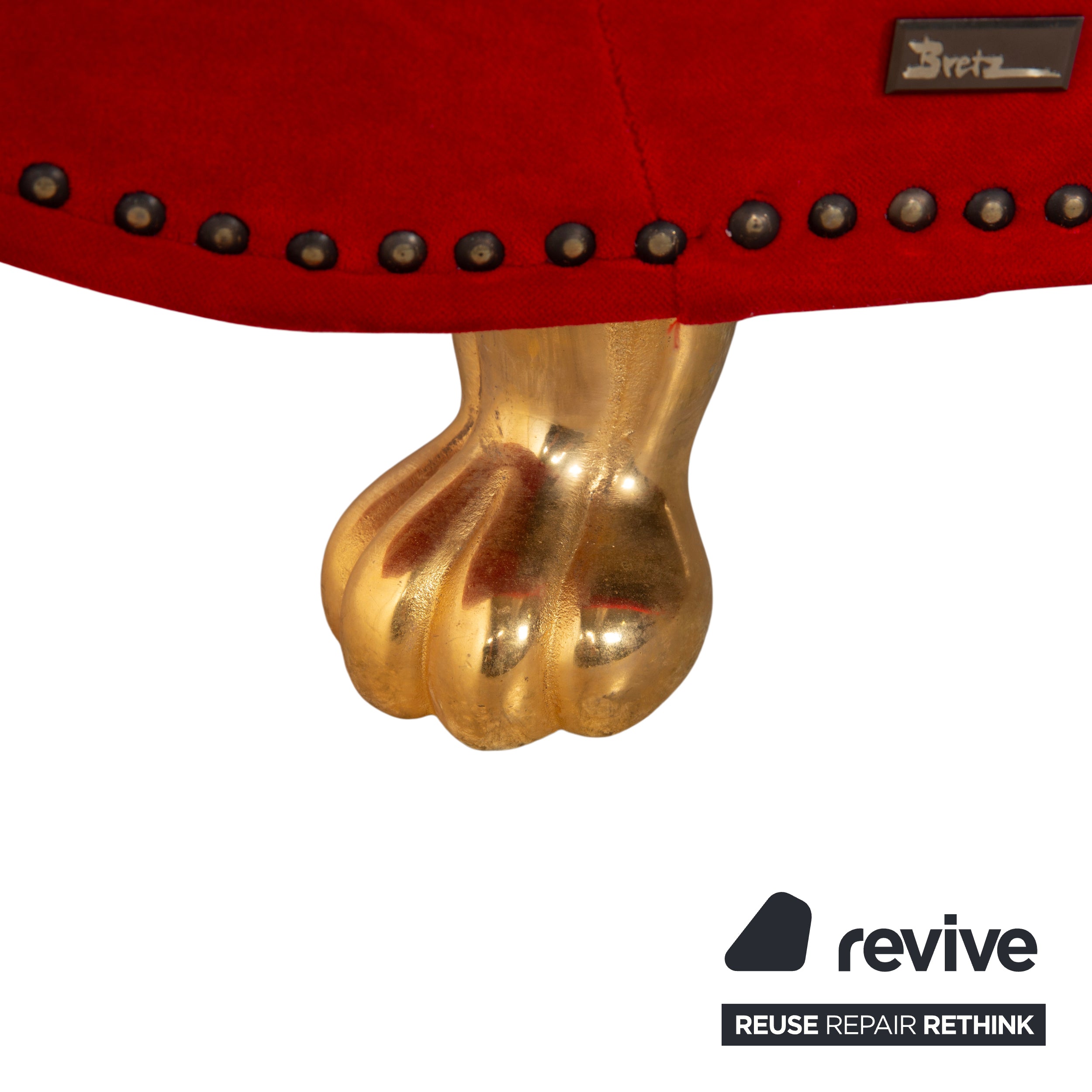 Bretz Gaudi Stoff Dreisitzer Recamiere Rot Sofa Couch