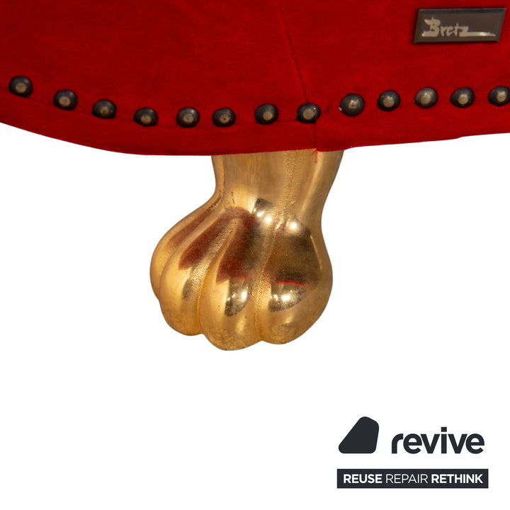Bretz Gaudi Stoff Dreisitzer Recamiere Rot Sofa Couch