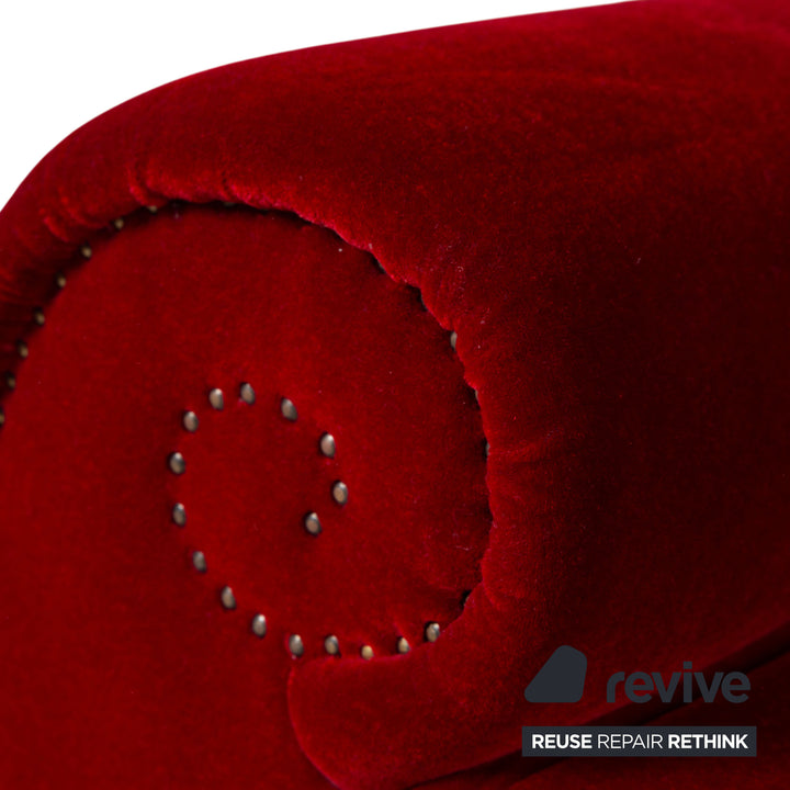 Bretz Gaudi Stoff Samt Dreisitzer Rot Gold Sofa Couch