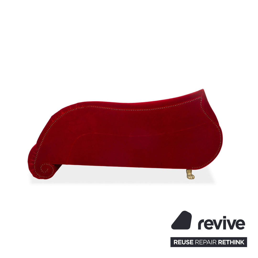 Canapé méridienne trois places en tissu Bretz Gaudi rouge