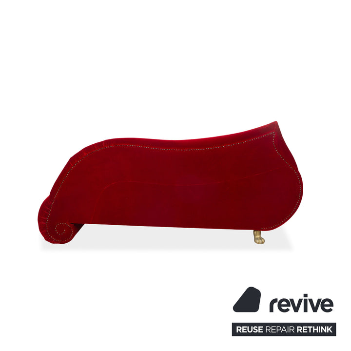 Canapé méridienne trois places en tissu Bretz Gaudi rouge