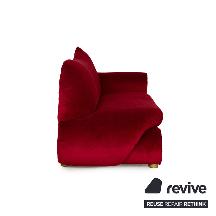 Bretz Gaudi Stoff Dreisitzer Recamiere Rot Sofa Couch Neubezug