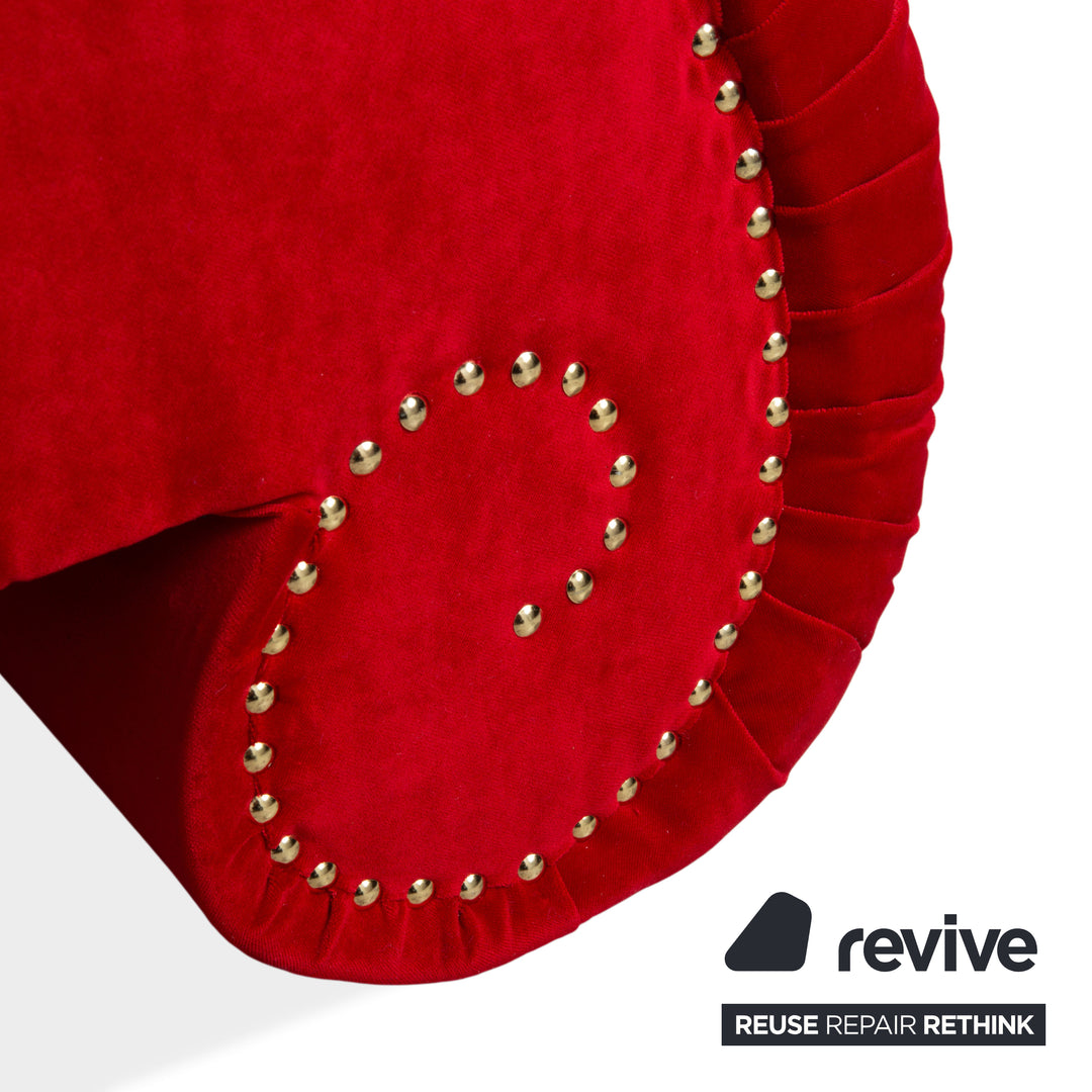 Bretz Gaudi Stoff Dreisitzer Recamiere Rot Sofa Couch Neubezug