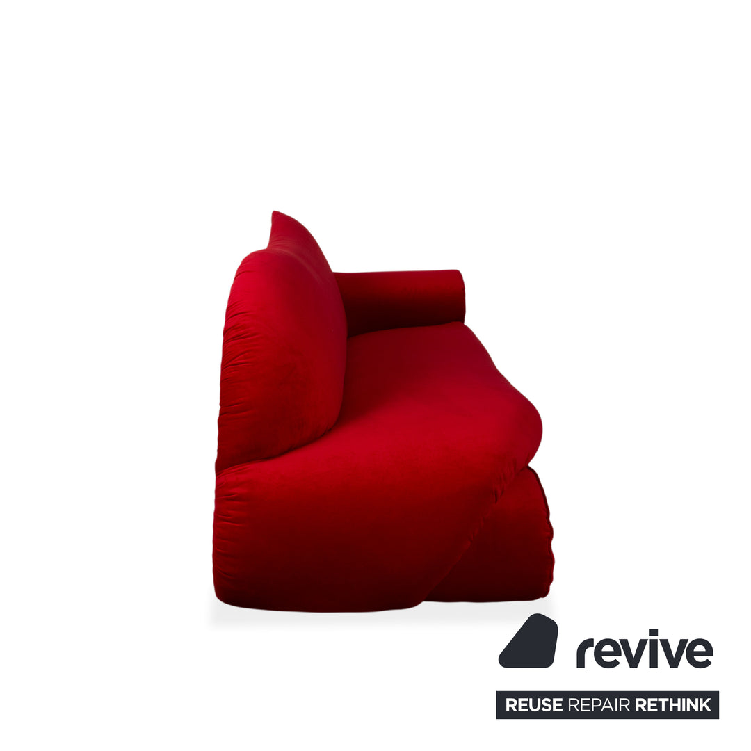 Bretz Gaudi Stoff Dreisitzer Recamiere Rot Sofa Couch Neubezug