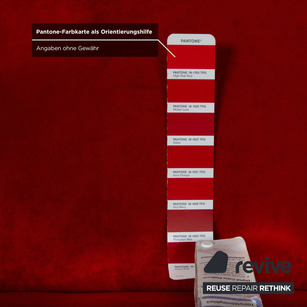 Bretz Gaudi Stoff Dreisitzer Recamiere Rot Sofa Couch Neubezug