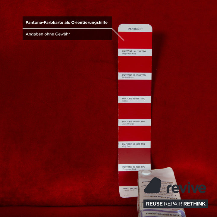 Bretz Gaudi Stoff Dreisitzer Recamiere Rot Sofa Couch Neubezug