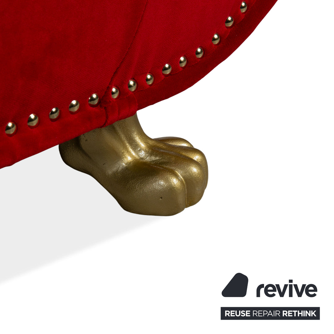 Bretz Gaudi Stoff Dreisitzer Recamiere Rot Sofa Couch Neubezug