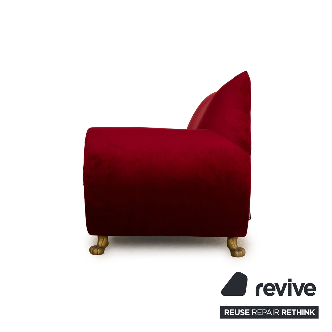 Bretz Gaudi Stoff Dreisitzer Recamiere Rot Sofa Couch Neubezug