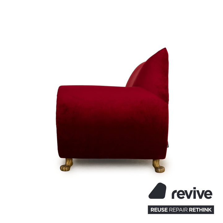 Bretz Gaudi Stoff Dreisitzer Recamiere Rot Sofa Couch Neubezug