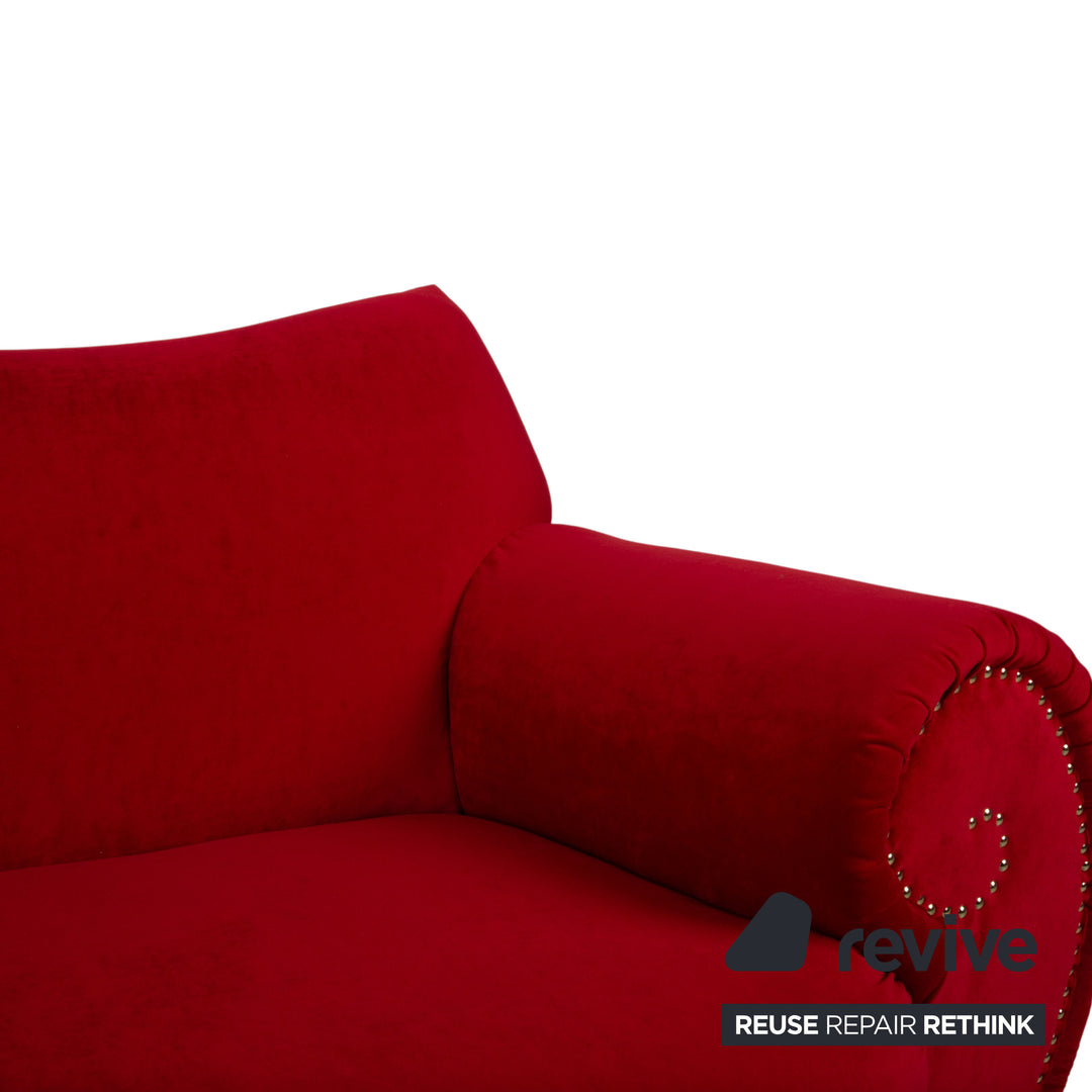 Bretz Gaudi Stoff Dreisitzer Recamiere Rot Sofa Couch Neubezug