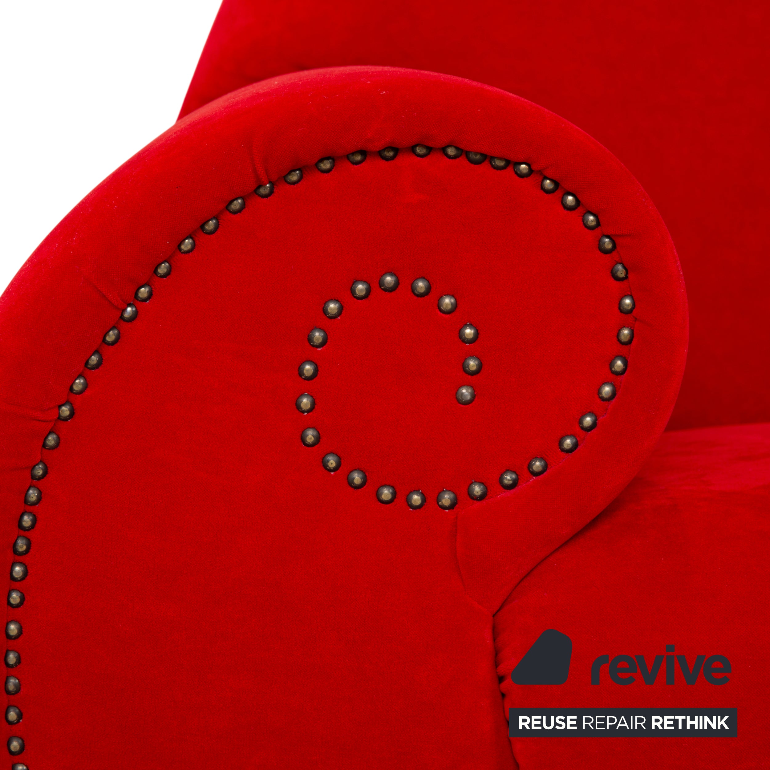 Bretz Gaudi Stoff Dreisitzer Recamiere Rot Sofa Couch