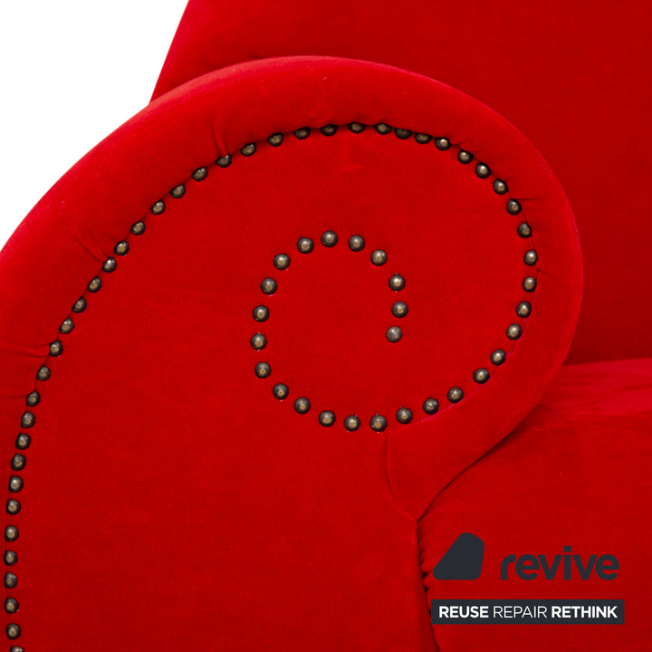 Bretz Gaudi Stoff Dreisitzer Recamiere Rot Sofa Couch