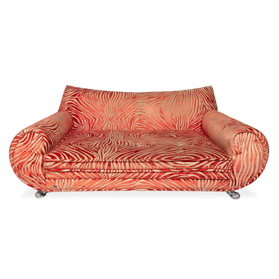 Bretz Gaudi Stoff Dreisitzer Rot Creme Muster Sofa Couch
