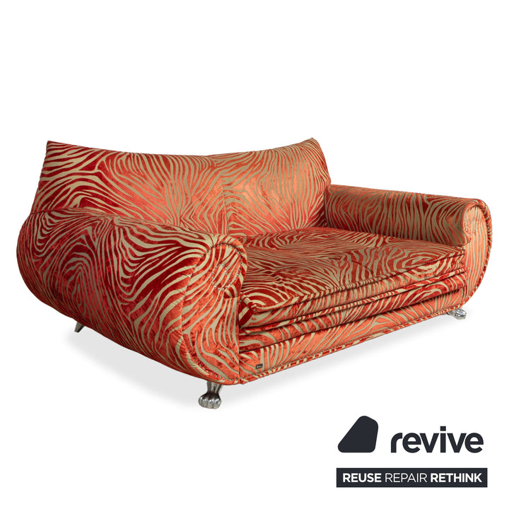 Bretz Gaudi Stoff Dreisitzer Rot Creme Muster Sofa Couch