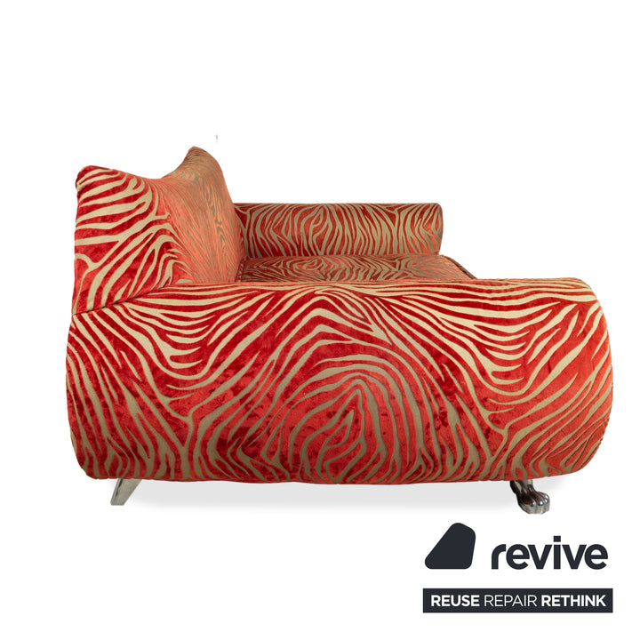 Bretz Gaudi Stoff Dreisitzer Rot Creme Muster Sofa Couch