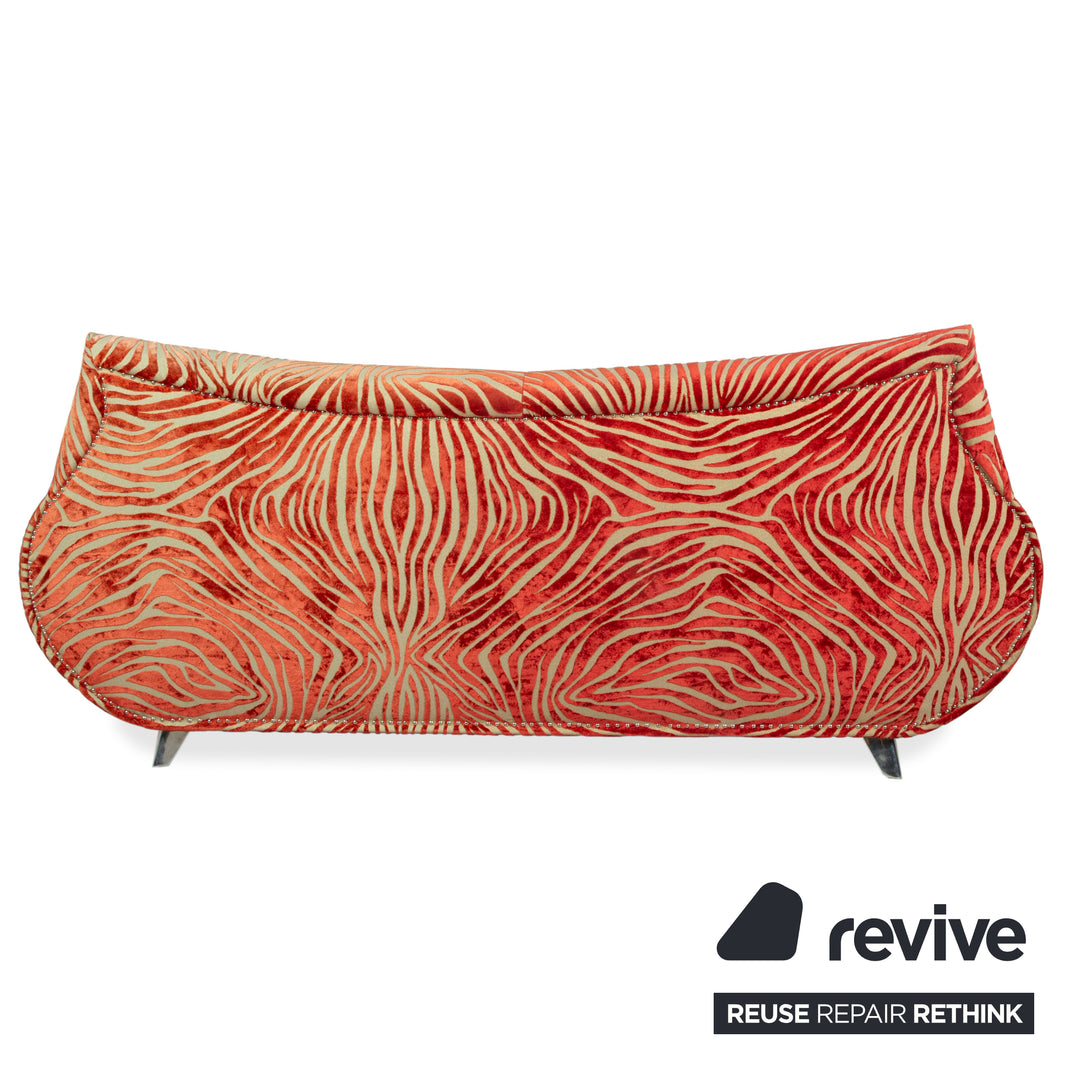Bretz Gaudi Stoff Dreisitzer Rot Creme Muster Sofa Couch