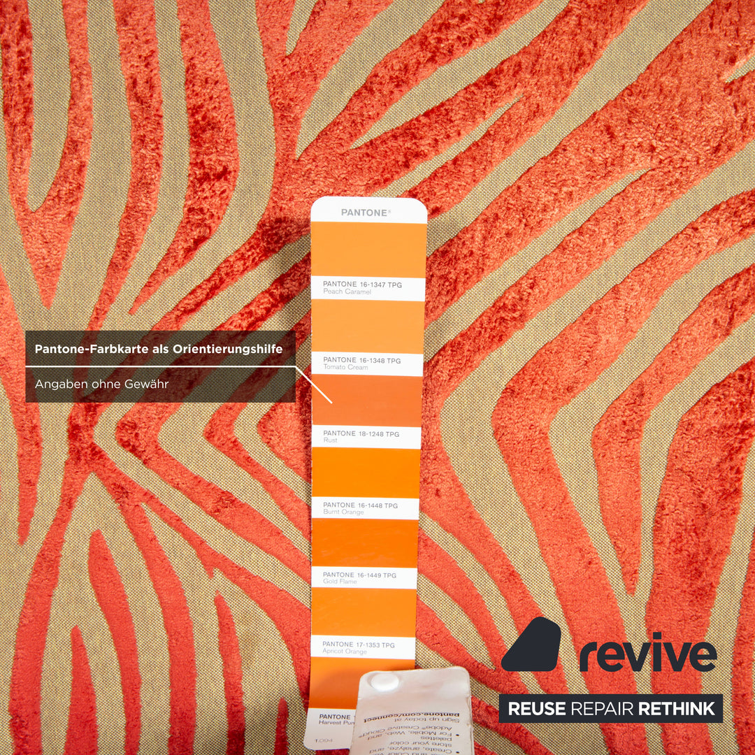 Bretz Gaudi Stoff Dreisitzer Rot Creme Muster Sofa Couch