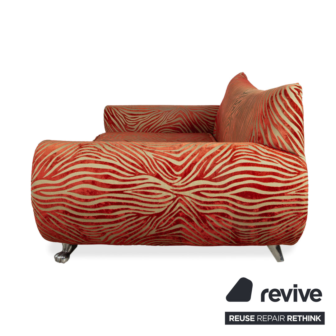 Bretz Gaudi Stoff Dreisitzer Rot Creme Muster Sofa Couch