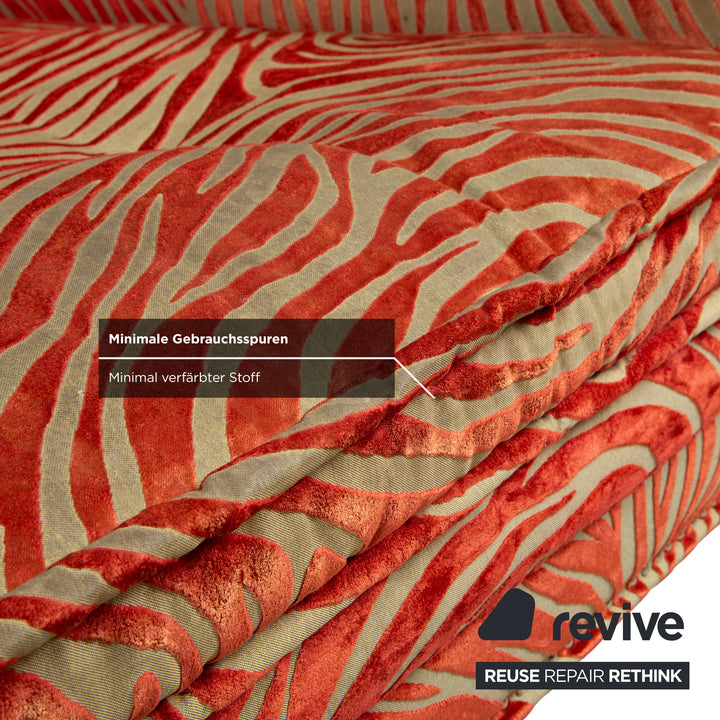 Bretz Gaudi Stoff Dreisitzer Rot Creme Muster Sofa Couch