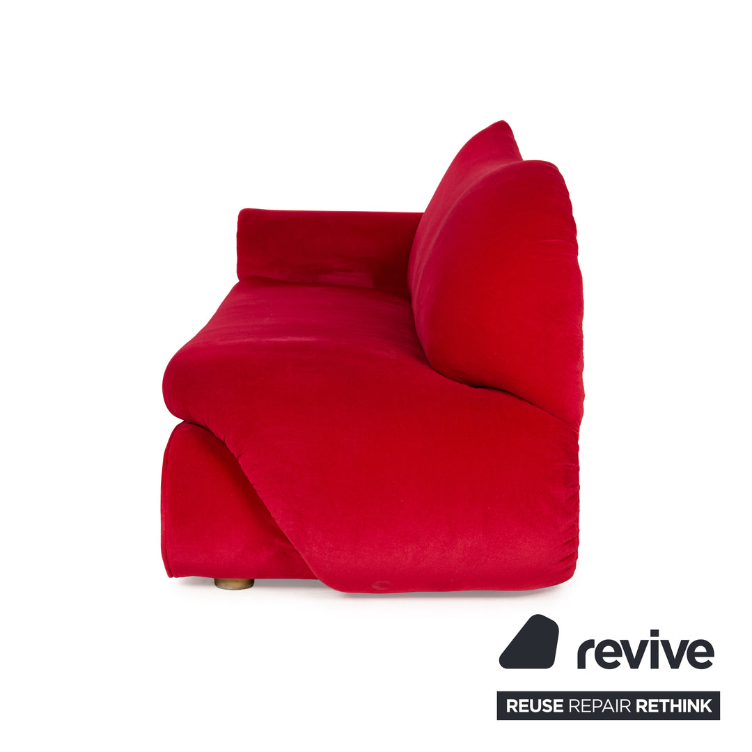 Bretz Gaudi Fabric Three Seater Red Sofa Couch