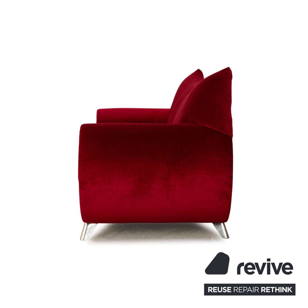 Bretz Gaudi Fabric Three Seater Red Sofa Couch New Cover