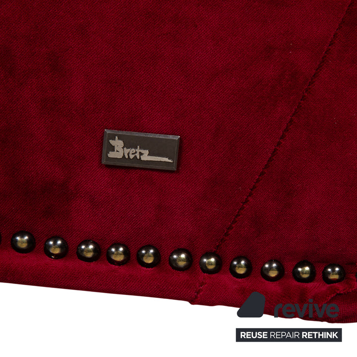 Bretz Gaudi Stoff Dreisitzer Rot Sofa Couch Neubezug Melia FR 852