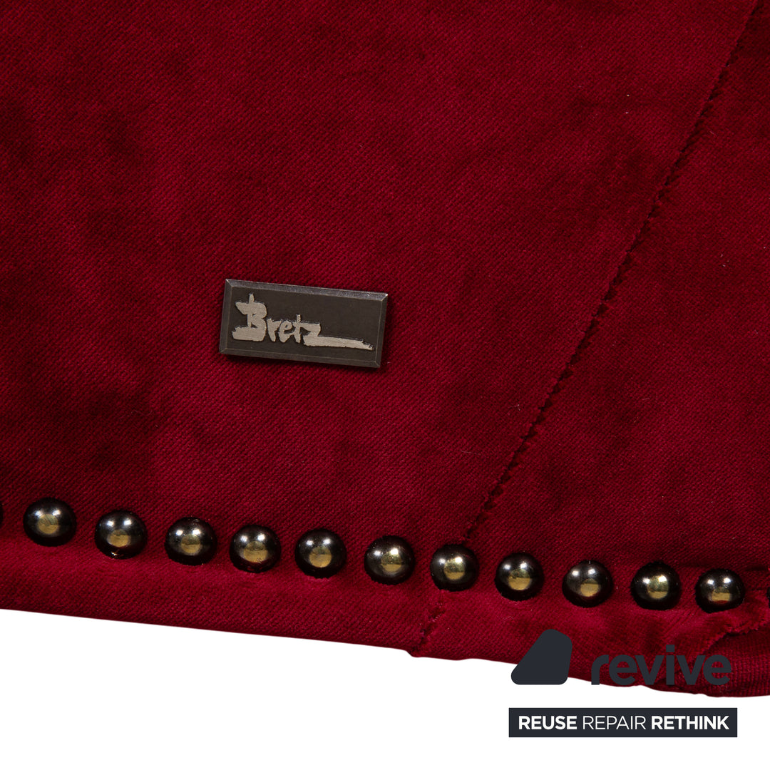 Bretz Gaudi Stoff Dreisitzer Rot Sofa Couch Neubezug Melia FR 852