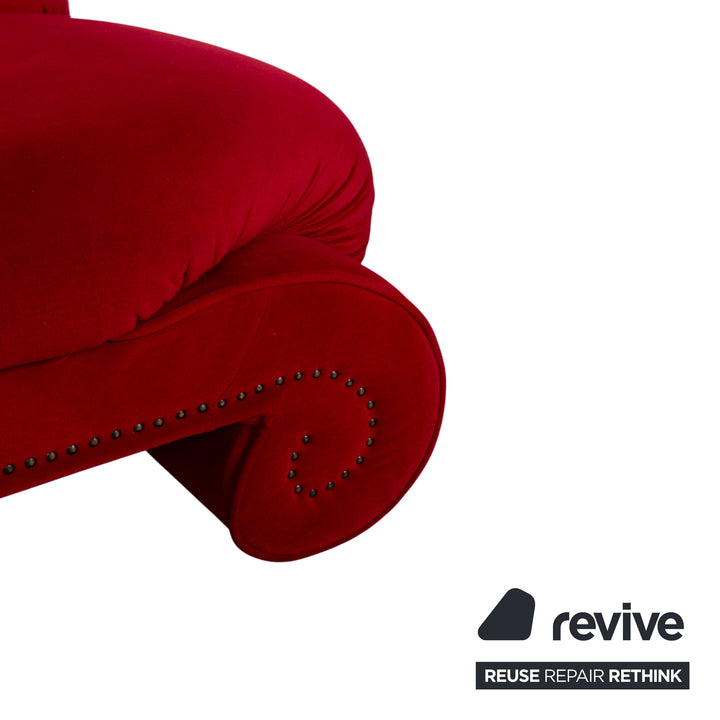 Bretz Gaudi Fabric Three Seater Red Sofa Couch