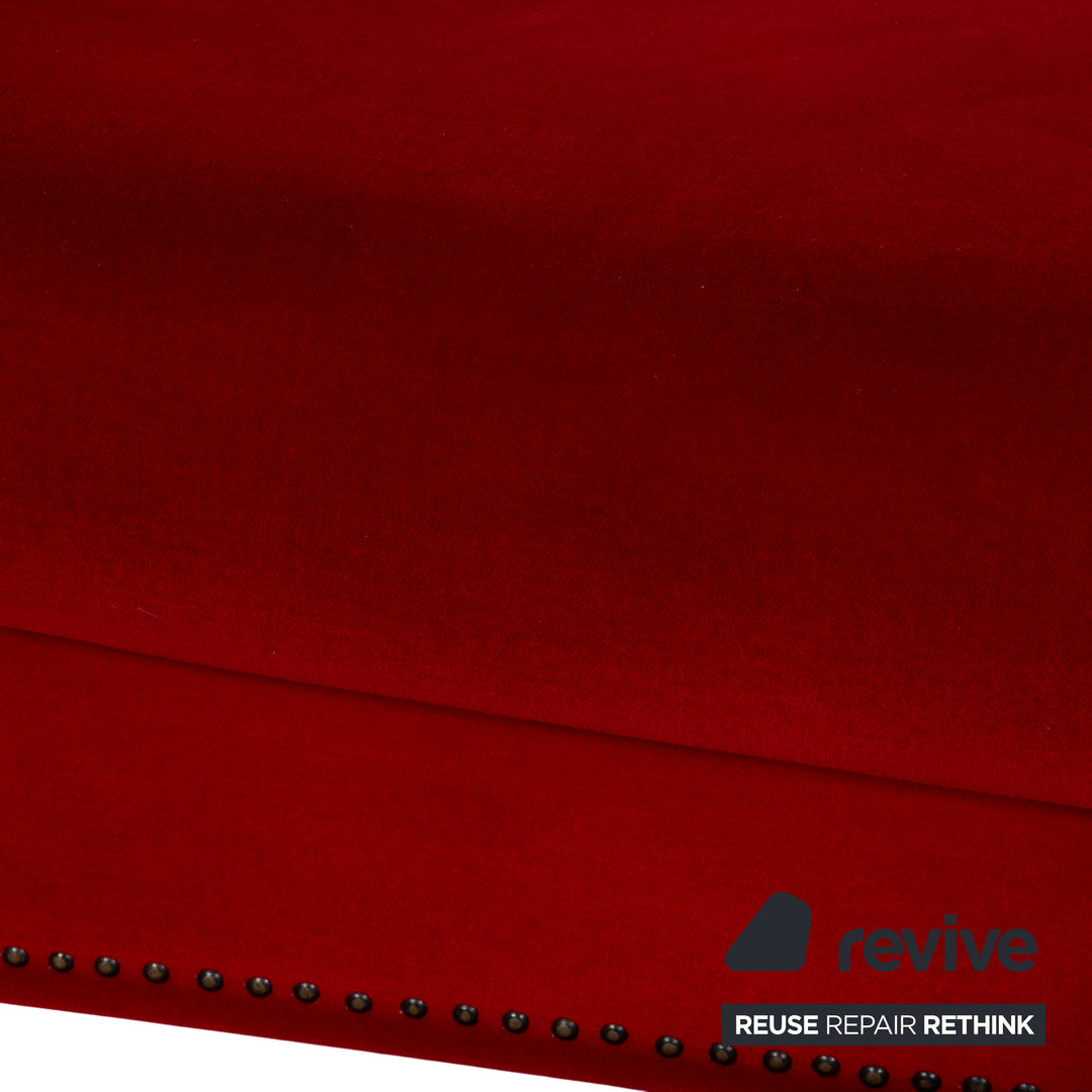 Bretz Gaudi Fabric Three Seater Red Sofa Couch
